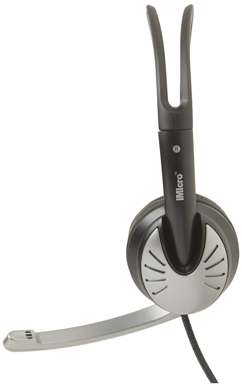 iMicro IMME282 USB Dual Headset with Adjustable Microphone Noise Cancelling and Volume Control, Wired Headphone for PC, Laptop and Computer,Black - Image 3